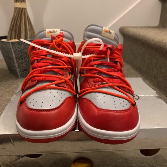 Nike dunk low off-white red university - Picture 6 of 8